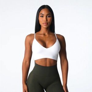 NVGTN White Glimpse Ribbed Seamless Bra